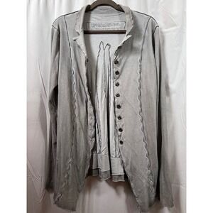 Rundholz Black Label Deconstructed Cardigan Gray Dictionary Print Lagenlook M